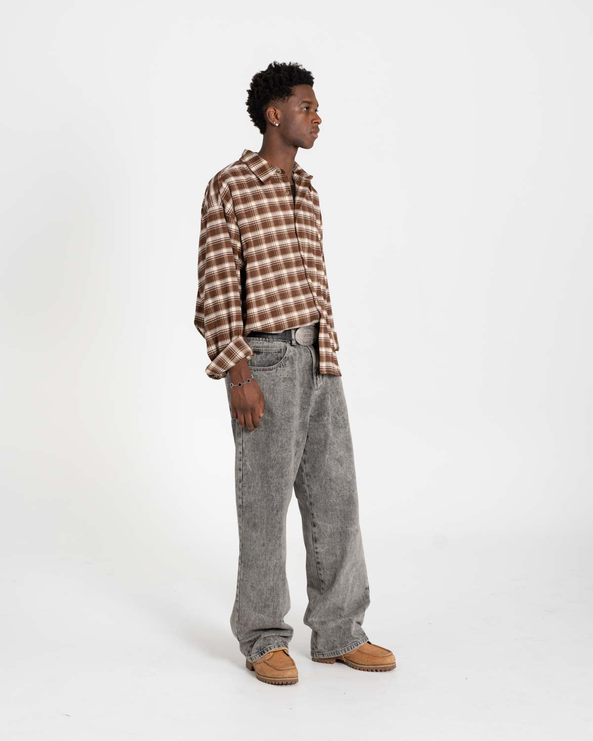 Baggy denim jeans washed gray